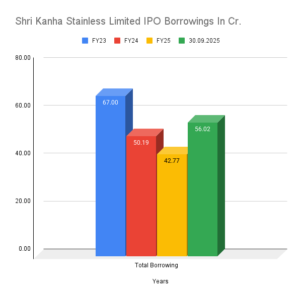 Shri Kanha Stainless Limited IPO Borrowings In Cr