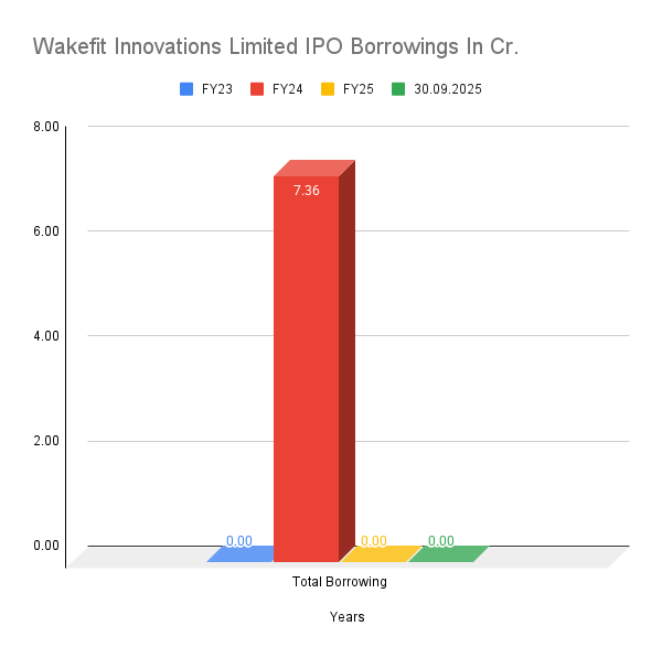Wakefit Innovations Limited IPO Borrowings In Cr