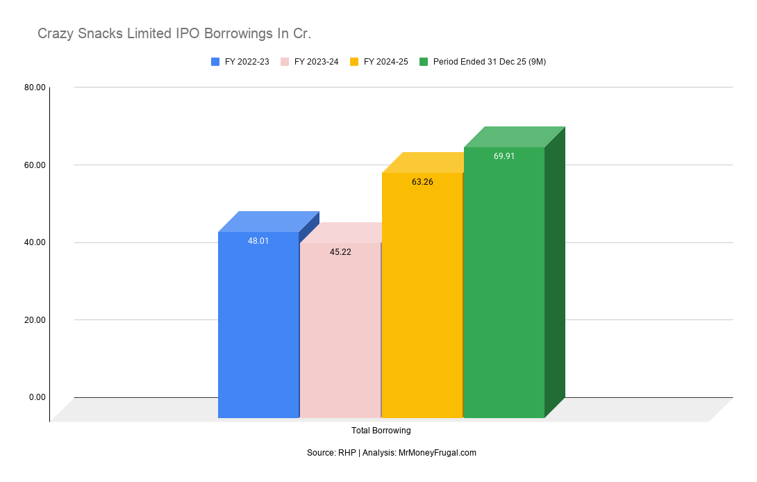 Crazy Snacks Limited IPO Borrowings In Cr