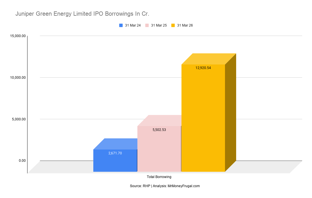 Juniper Green Energy Limited IPO Borrowings In Cr.