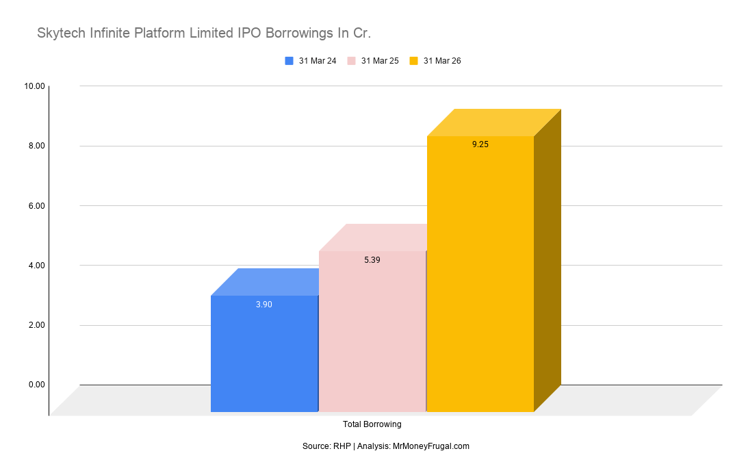 Skytech Infinite Platform Limited IPO Borrowings In Cr.